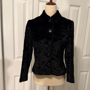 Louben black jacket faux fur short hair Size 6 made in Canada
